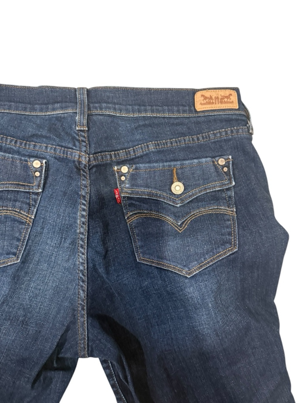 Levi’s 505 Mid Rise Straight Leg Jeans 14M Dark Wash Flap Pocket - Picture 7 of 8